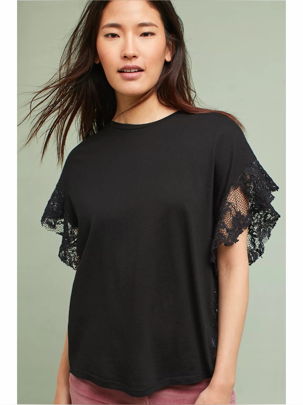 Anthropologie AG Sofi Lace-Back Tee
